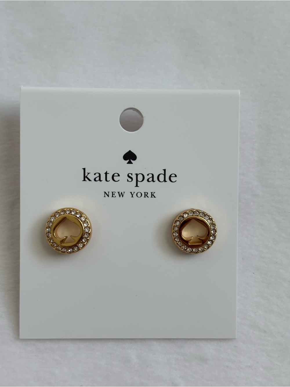 Kate Spade Spot The Spade Gold Pave Halo Stud Earrings